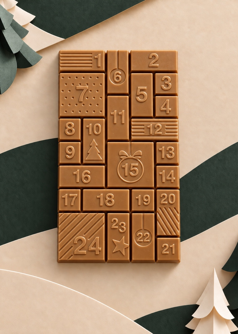 Barra de chocolate Gold Caramelo 30,4% em formato Calendário do Advento Sweet Bar