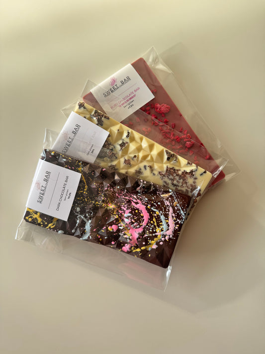 Kit 3 Sabores de Chocolate: Amargo-Branco-Ruby