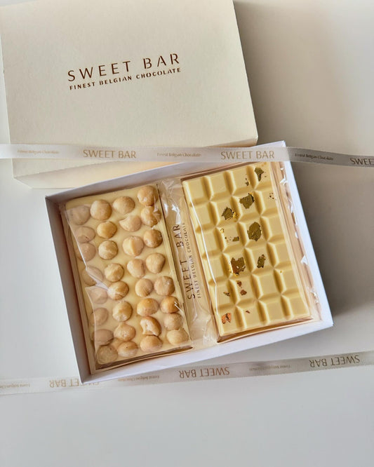 Caixa Premium de Chocolate Branco com Macadâmia
