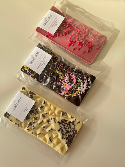 Kit 3 Sabores de Chocolate: Amargo-Branco-Ruby