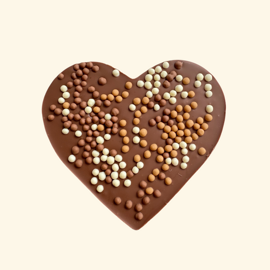 Coração Barra de Chocolate Ao Leite com Crispearls