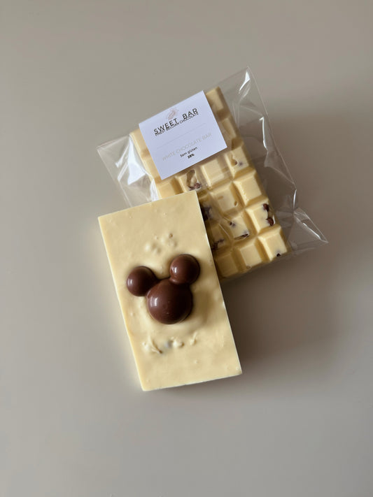Barra de Chocolate Branco com Mickey de chocolate Ao Leite & Crispearls