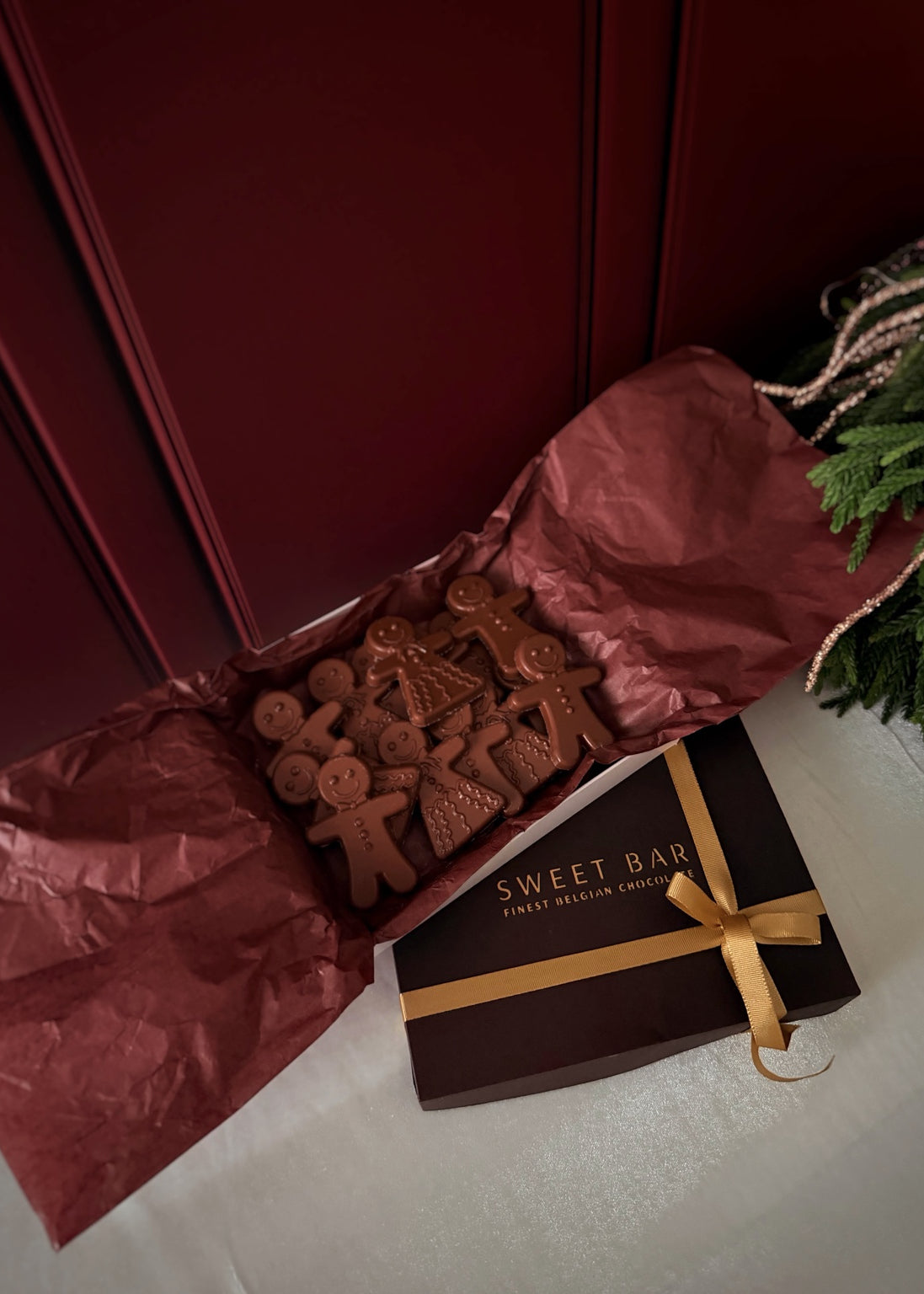 Caixa Premium Sweet Bar com chocolates Gingerbread natalinos