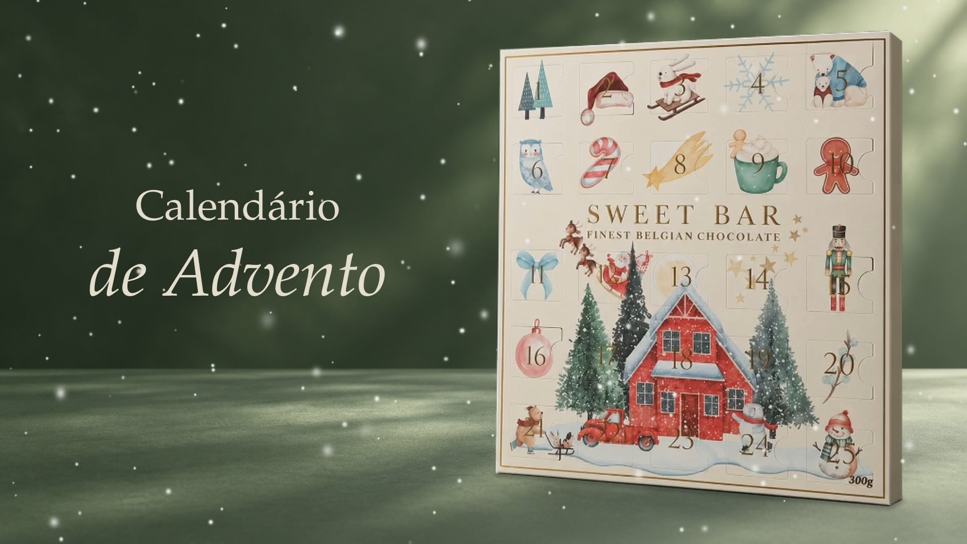 Calendário de Advento Sweet Bar com neve suave